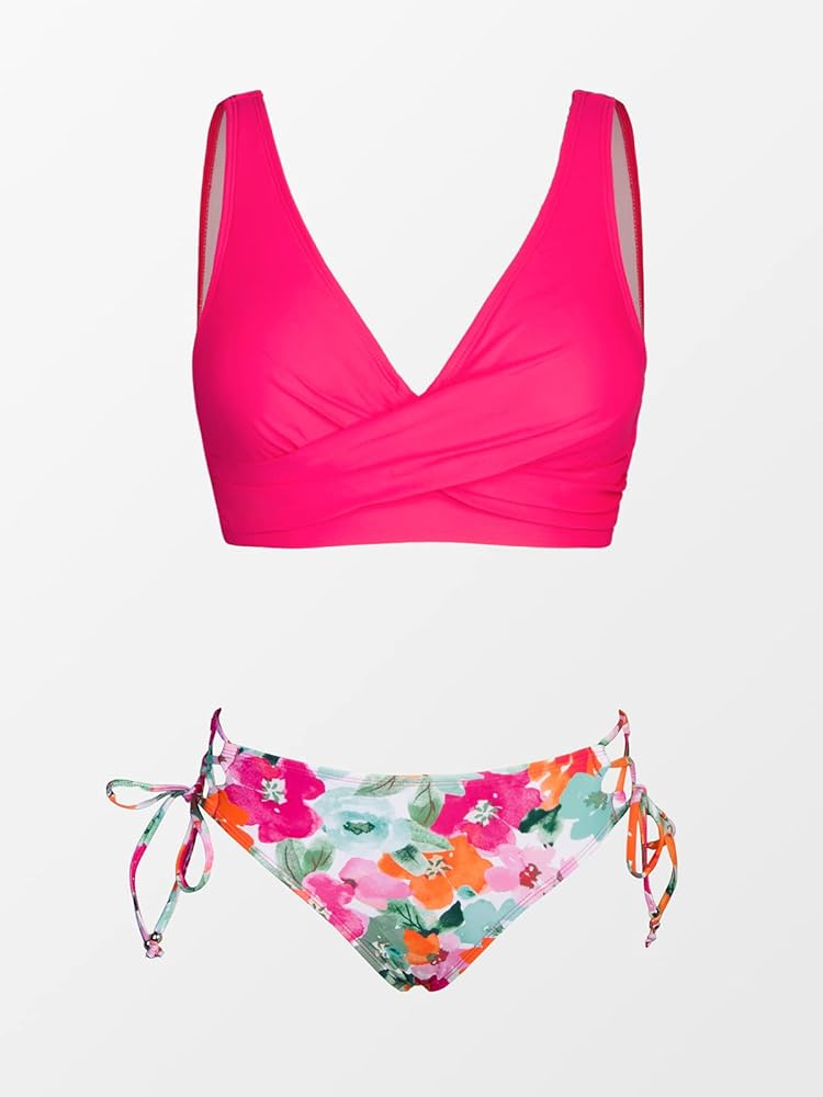 Amazon.com: CUPSHE Women Swimsuit Bikini Set Wrapped Front